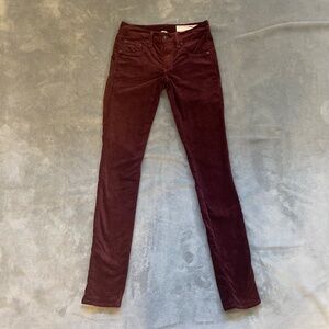 Rag & Bone Velvet Skinny Jeans Burgundy Women's size 24